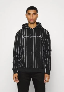 Brandneu 🧨 Karl Kani ORIGINALS PINSTRIPE HOOD UNISEX - Kapuzenpullover - Black ✨