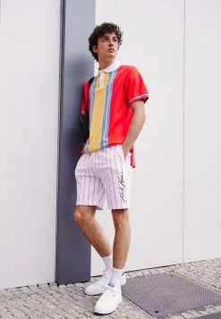 Brandneu ❤️ Karl Kani CHEST SIGNATURE STRIPE TEE - Poloshirt - Red, Herren ❤️