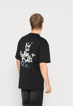 Budget 😍 KARL KANI X SMILEY® SMALL SIGNATURE PRINT TEE - T-Shirt Print - Black, Unisex ⭐