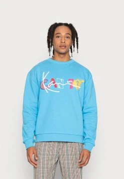 Besorgen ⌛ Karl Kani SIGNATURE PRINT CREW UNISEX - Sweatshirt - Blue ✔️