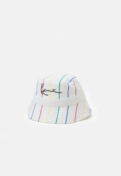 Bestpreis 🧨 Karl Kani SIGNATURE PINSTRIPE BUCKET HAT UNISEX - Hut - White 🌟