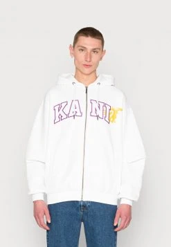 Top 10 ⌛ Karl Kani SERIF ZIP HOODIE UNISEX - Sweatjacke - White 🤩