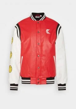 Brandneu 💯 KARL KANI X SMILEY® COLLEGE JACKET - Kunstlederjacke - Red, Herren ⭐ -Karl Kani Verkäufe 20ee1719961e4f39948b40f40f524992