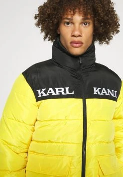 Brandneu ✔️ Karl Kani RETRO BLOCK PUFFER JACKET UNISEX - Winterjacke - Black/yellow 👏 -Karl Kani Verkäufe 245a8eb796334190a6aca5d29e8ec456