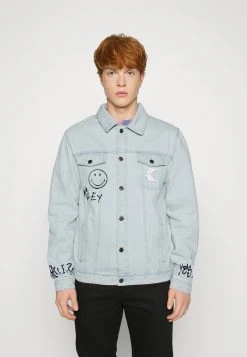 Billig ❤️ KARL KANI X SMILEY® RETRO SCRIBBLE JACKET UNISEX - 👍 Jeansjacke - Bleached Blue 🧨