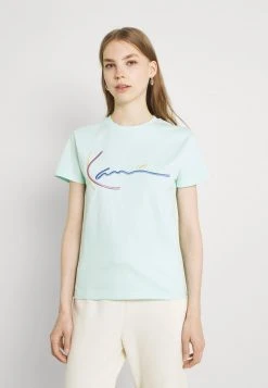 Budget ❤️ Karl Kani SIGNATURE TEE - T-Shirt Print - Mint, Damen 👍