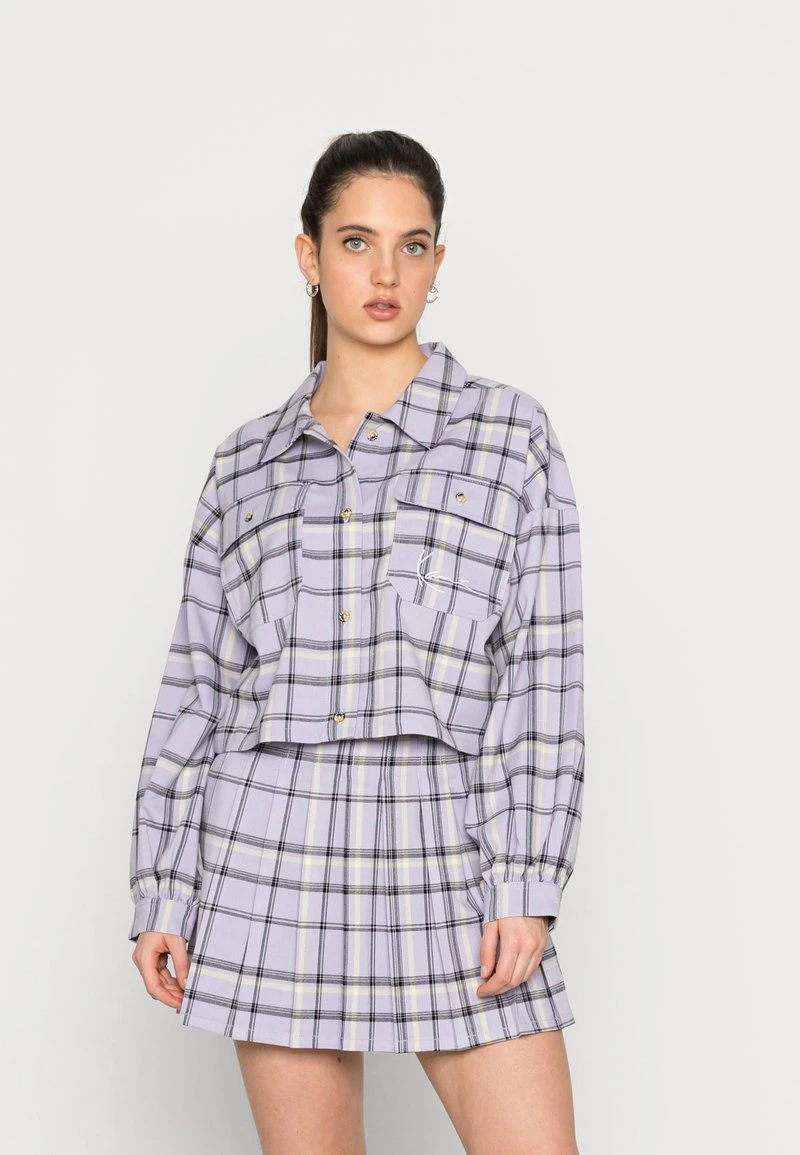 Schlussverkauf 👍 Karl Kani CHEST SIGNATURE SHORT CHECK - Leichte Jacke - Purple, Damen 👏 1 Schlussverkauf 👍 Karl Kani CHEST SIGNATURE SHORT CHECK - Leichte Jacke - Purple, Damen 👏