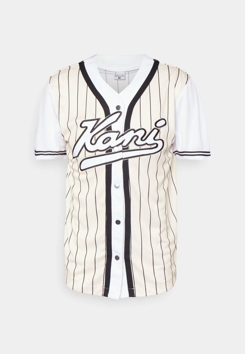 Brandneu 👏 Karl Kani VARSITY PINSTRIPE ⚾ BASEBALL UNISEX - T-Shirt Print - Cream/white 🛒 1 Brandneu 👏 Karl Kani VARSITY PINSTRIPE ⚾ BASEBALL UNISEX - T-Shirt Print - Cream/white 🛒