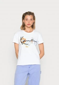 Rabatt 👏 Karl Kani SIGNATURE FLOWER TEE - T-Shirt Print - White, Damen ⌛