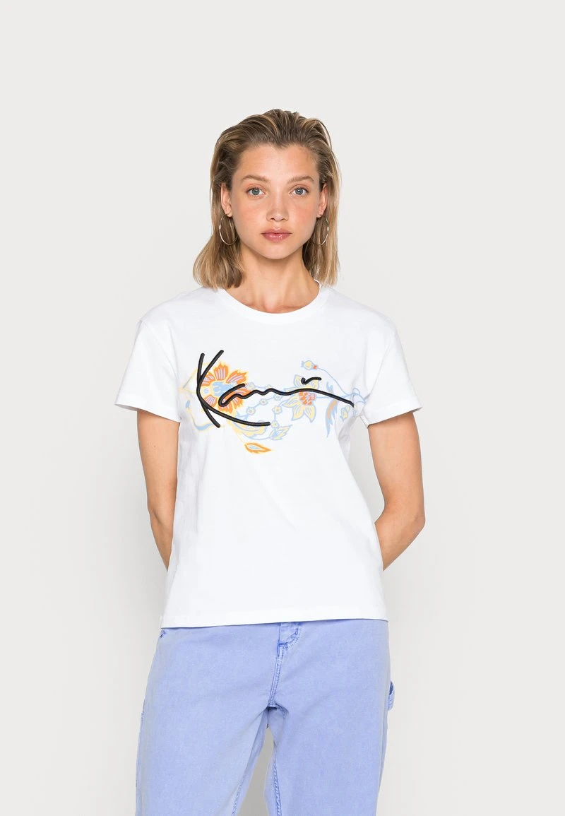 Rabatt 👏 Karl Kani SIGNATURE FLOWER TEE - T-Shirt Print - White, Damen ⌛ 1 Rabatt 👏 Karl Kani SIGNATURE FLOWER TEE - T-Shirt Print - White, Damen ⌛