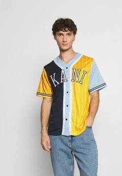 Aktion ⌛ Karl Kani COLLEGE BLOCK PINSTRIPE ⚾ BASEBALL - T-Shirt Print - Yellow, Herren 🌟