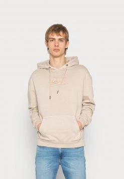 Billig 🔥 Karl Kani SIGNATURE BOX HOODIE UNISEX - Kapuzenpullover - Taupe 🔔