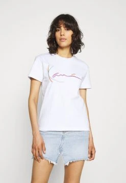 Billig ✔️ Karl Kani SIGNATURE TEE - T-Shirt Print - White, Damen ⭐