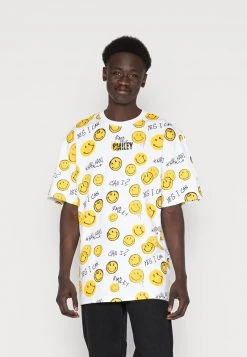 Neu 🎉 KARL KANI X SMILEY® SMALL SIGNATURE TEE UNISEX - T-Shirt Print - White 🔔