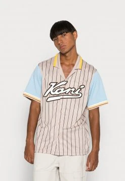 Besorgen 👍 Karl Kani VARSITY ⚾ BASEBALL SHIRT UNISEX - Hemd - Light Sand 😍