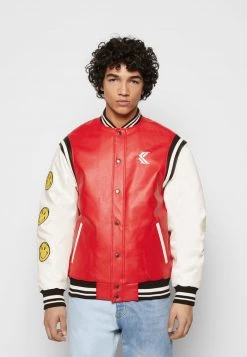 Brandneu 💯 KARL KANI X SMILEY® COLLEGE JACKET - Kunstlederjacke - Red, Herren ⭐ -Karl Kani Verkäufe 689e88f822854b82bfdc53e30329d871