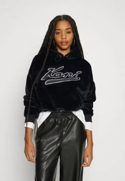 Top 10 🌟 Karl Kani VARSITY HOODIE - Kapuzenpullover - Black, Damen ❤️