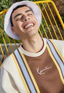 Am billigsten ⌛ Karl Kani SMALL SIGNATURE STRIPE CREW UNISEX - Sweatshirt - Cream 🔔 -Karl Kani Verkäufe 7ba54552febc4bf19298c398c4bbd1bb