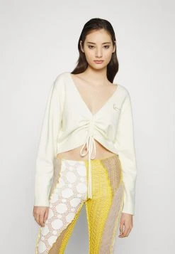 Budget ⌛ Karl Kani CHEST SIGNATURE GATHERED CREW - Strickpullover - Off White, Damen 🤩