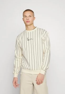 Auslauf 🎉 Karl Kani UNISEX SMALL SIGNATURE PINSTRIPE CREW - Sweatshirt - Cream 😀