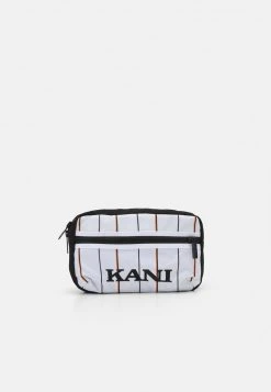Angebote 🧨 Karl Kani RETRO PINSTRIPE HIP BAG - Gürteltasche - White/black/ Orange, Herren 😉