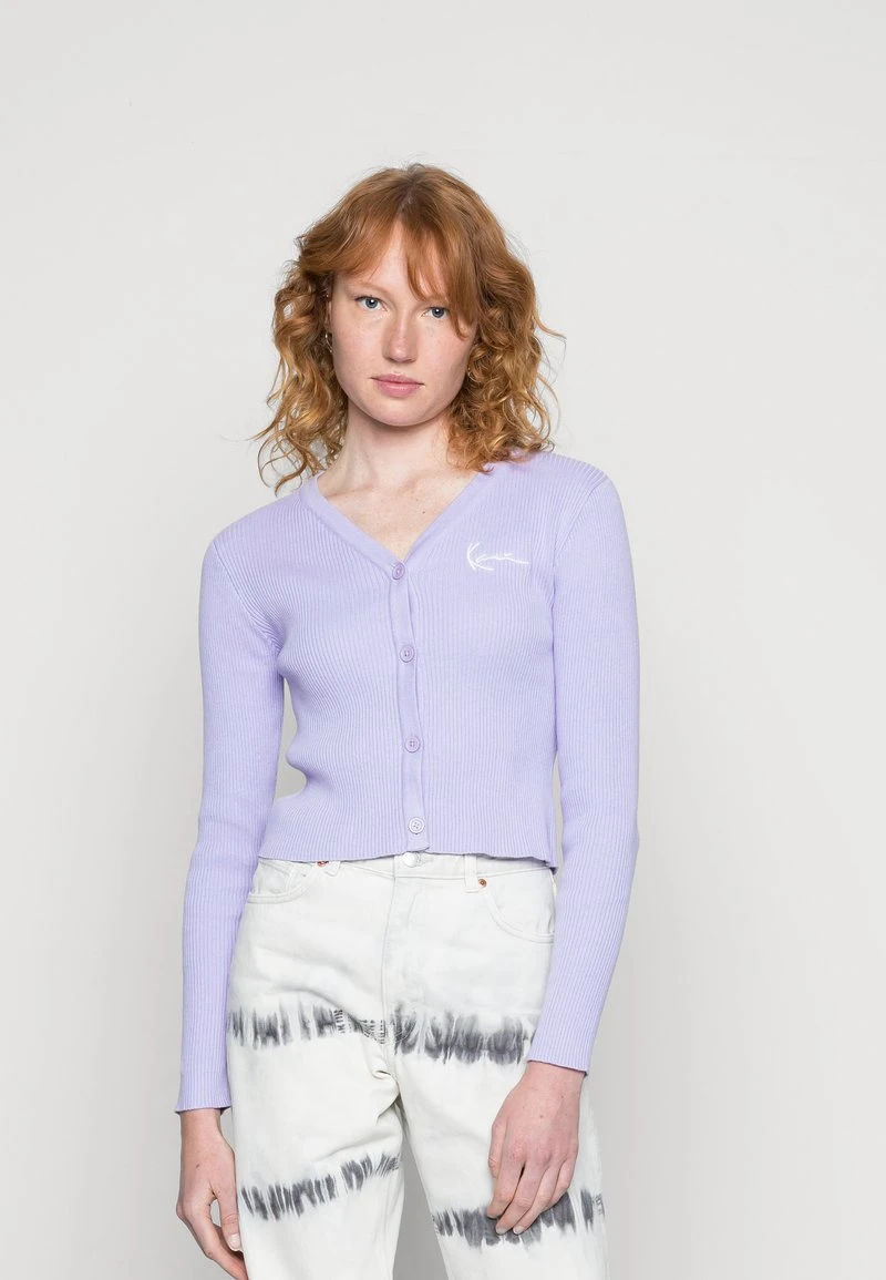 Auslauf ❤️ Karl Kani CHEST SIGNATURE BOLERO PURPLE - Strickjacke - Purple, Damen ✨ 1 Auslauf ❤️ Karl Kani CHEST SIGNATURE BOLERO PURPLE - Strickjacke - Purple, Damen ✨