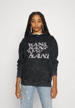 Schlussverkauf ⌛ Karl Kani BLURRY RETRO LOGO HEAVY WASHED HOODIE - Sweatshirt - Anthracite, Damen ✨