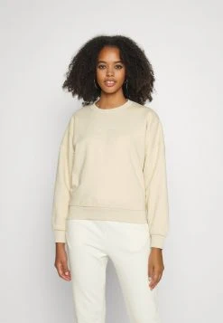 Am billigsten 😀 Karl Kani SMALL SIGNATURE CREW - Sweatshirt - Light Sand, Damen 😀
