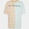 Neu 🌟 Karl Kani ORIGINALS BLOCK STRIPE TEE UNISEX - T-Shirt Print - Mint 🎁