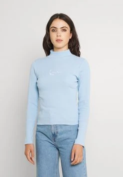 Blitzangebot 💯 Karl Kani SMALL SIGNATURE TURTLE NECK - Strickpullover - Light Blue, Damen ❤️