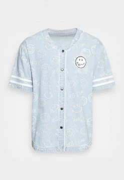 Besorgen 👏 KARL KANI X SMILEY® OG ⚾ BASEBALL SHIRT - Hemd - Bleached Blue, Herren ✨ -Karl Kani Verkäufe c83d3e71fa734ed0a0a998349471652f