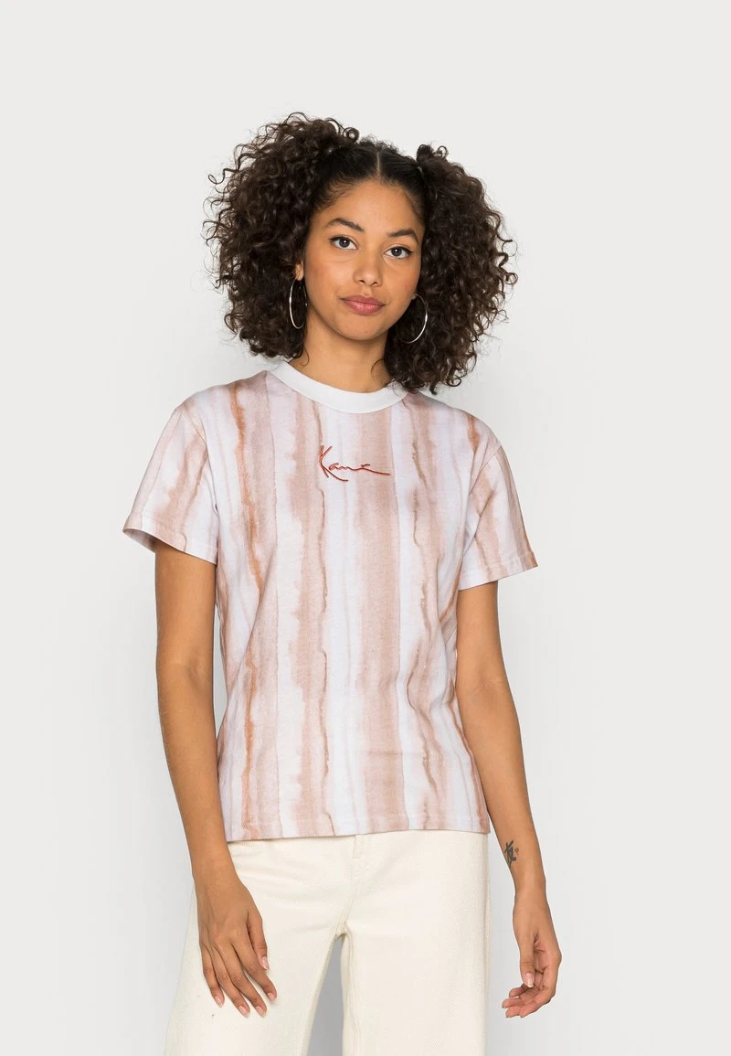 Bester Verkauf ⌛ Karl Kani SMALL SIGANTURE TIE DYE STRIPE TEE - T-Shirt Print - Sand, Damen 🔔 1 Bester Verkauf ⌛ Karl Kani SMALL SIGANTURE TIE DYE STRIPE TEE - T-Shirt Print - Sand, Damen 🔔