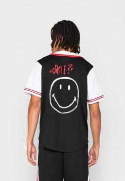 Brandneu ❤️ KARL KANI X SMILEY® OG SCRIBBLE ⚾ BASEBALL 🤩 SHIRT - Hemd - Black, Herren ⭐