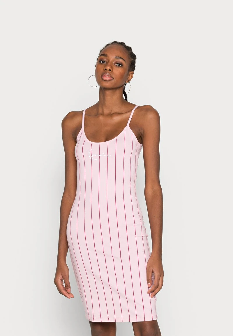 Billig ⭐ Karl Kani SMALL SIGNATURE PINSTRIPE DRESS - Jerseykleid - Rose, Damen 💯 1 Billig ⭐ Karl Kani SMALL SIGNATURE PINSTRIPE DRESS - Jerseykleid - Rose, Damen 💯